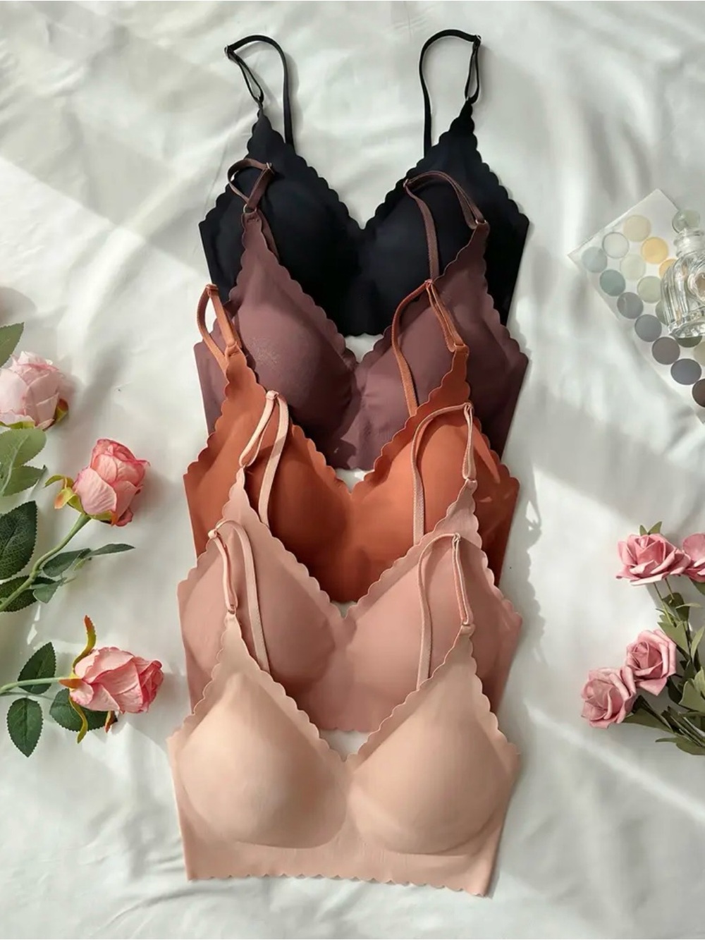 5pcs Seamless Naked Feeling Bralette Set
